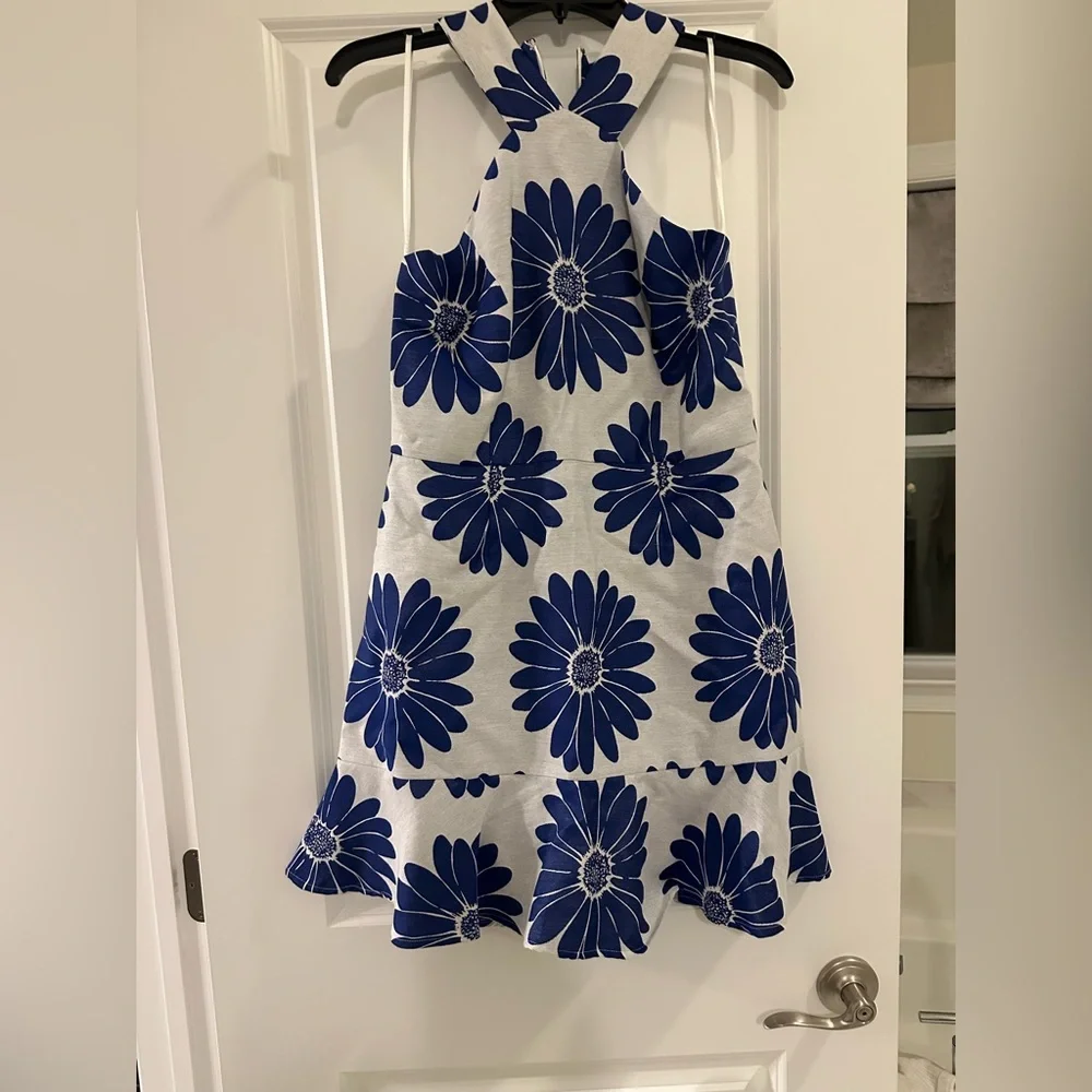 Hutch Floral Blue and White Halter Dress - Picture 3 of 3